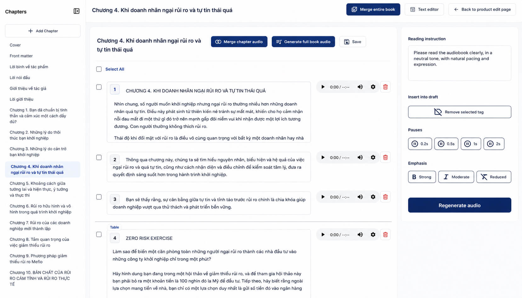 Audio narration editor